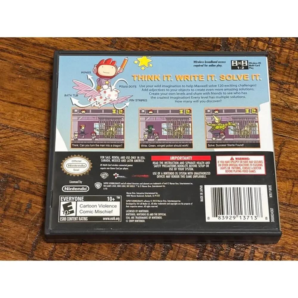 Super Scribblenauts (2010, DS) Nintendo WB Games Complete CIB